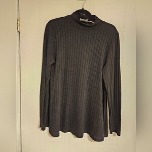 Womans Large black long sleeve top Ivanka Trump oversized mock neck